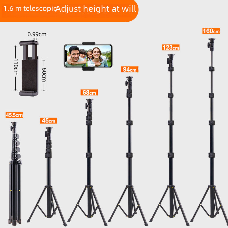 Selfie stick tripod integrated 1.6 m Photography bracket cross-border portable tripod factory wholesale