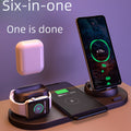 Cross-border new arrival multi-function six-in-one wireless charger suitable for earphone watch fast charging wireless charger