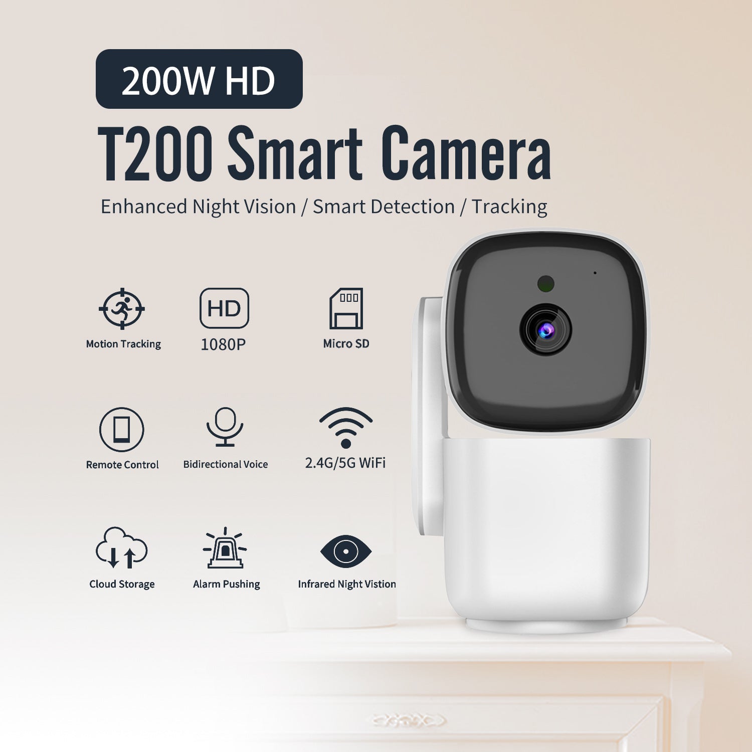 Yunyi Smart 1080P HD Security Camera! 360° Pan-Tilt WiFi Camera with Motion Tracking & Night Vision, Ideal for Home Security and Pet Monitoring