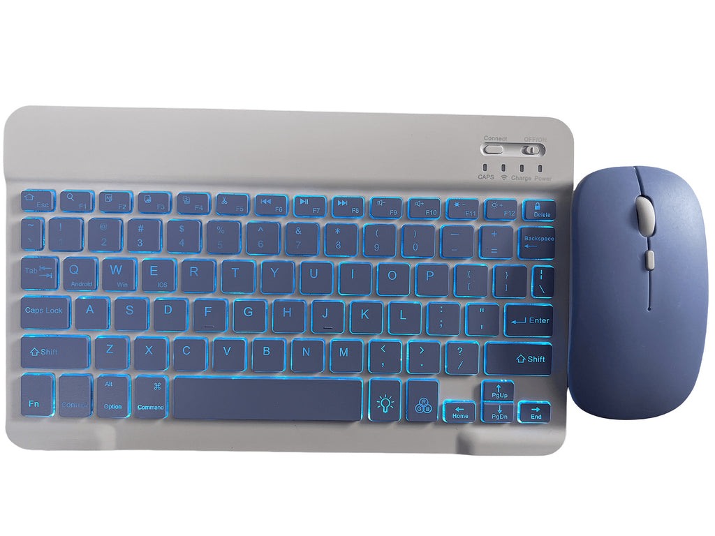 Cross-border wireless Backlit Bluetooth keyboard mute ultra-thin applicable mobile phone ipad tablet computer keyboard mouse suit