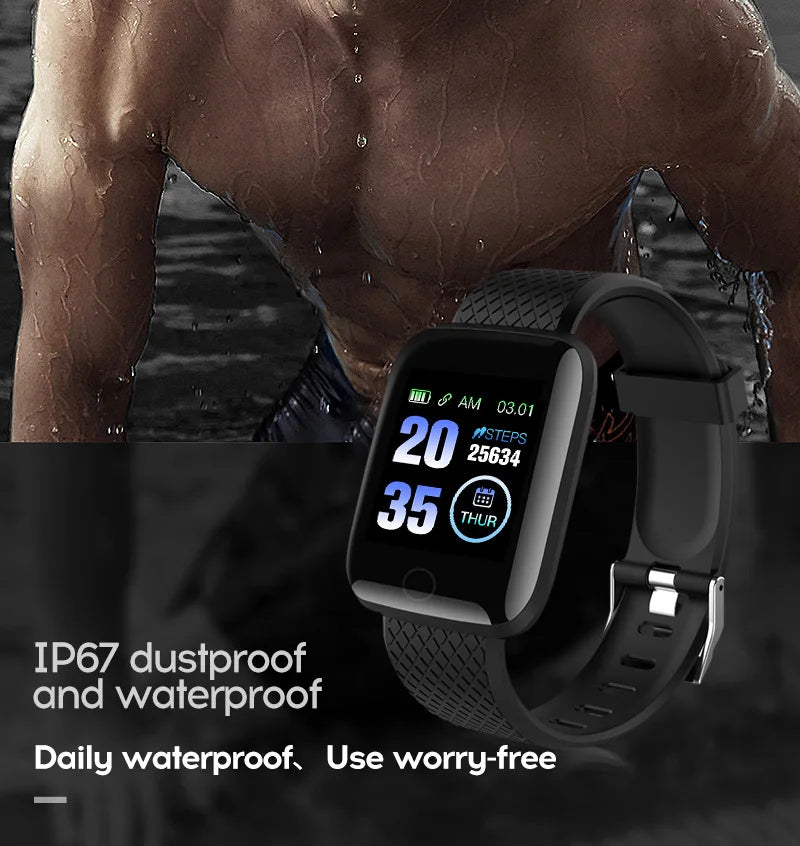 116plus Smart Watch Men and Women Full Touch Screen Sport Fitness Watch Man IP67 Waterproof Bluetooth For Ios Android Smartwatch