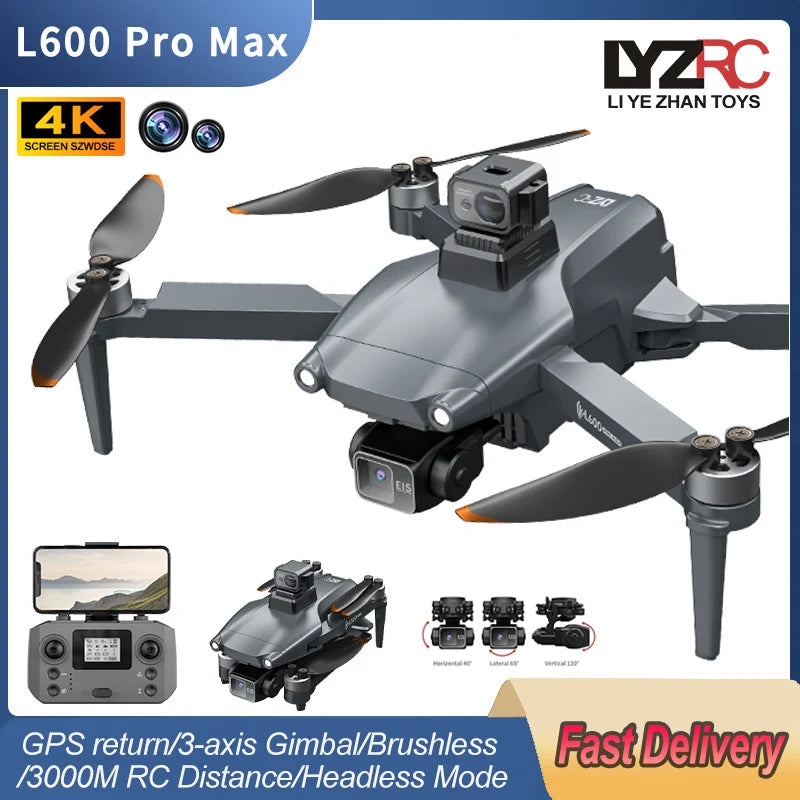 L600 PRO MAX/PRO GPS Drone 4K Professional HD Camera 3-Axis Gimbal 5G FPV Brushless Optional Avoiding Obstacle Dron Quadcopter