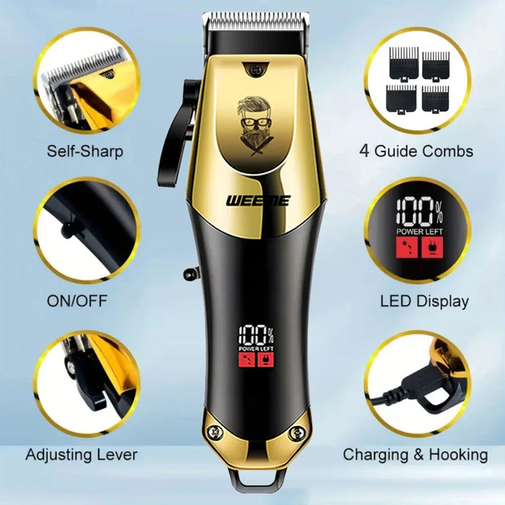 Vintage Hair Clipper Cordless Electric Hair Cutting Machine Portable Shaver Barber USB Fast Charging Hair Trimmer For Hairdresse