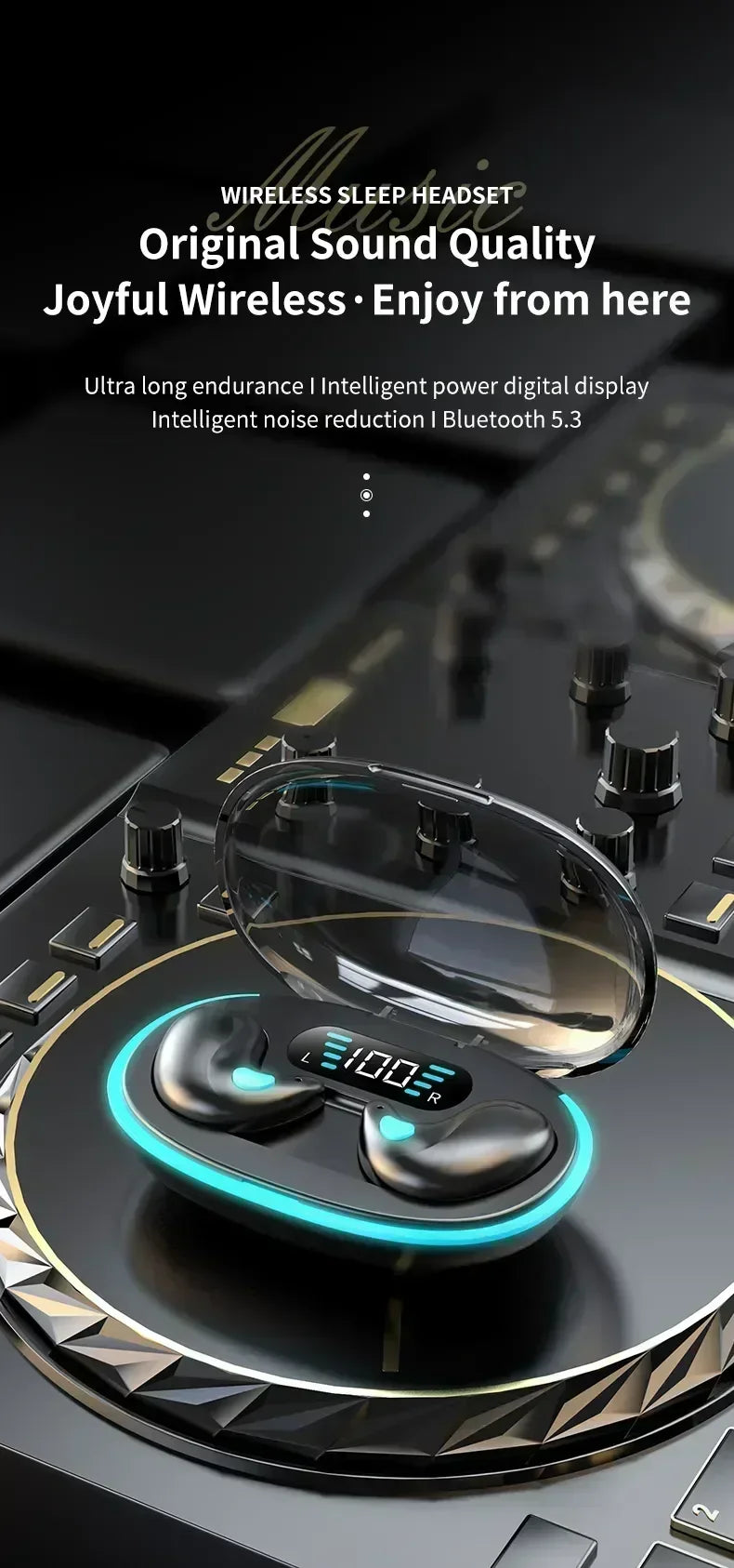 TWS Earphones Wireless Earphones Headphones Noise Reduction Sport Game Sleep Bluetooth Earbuds for all smartphones